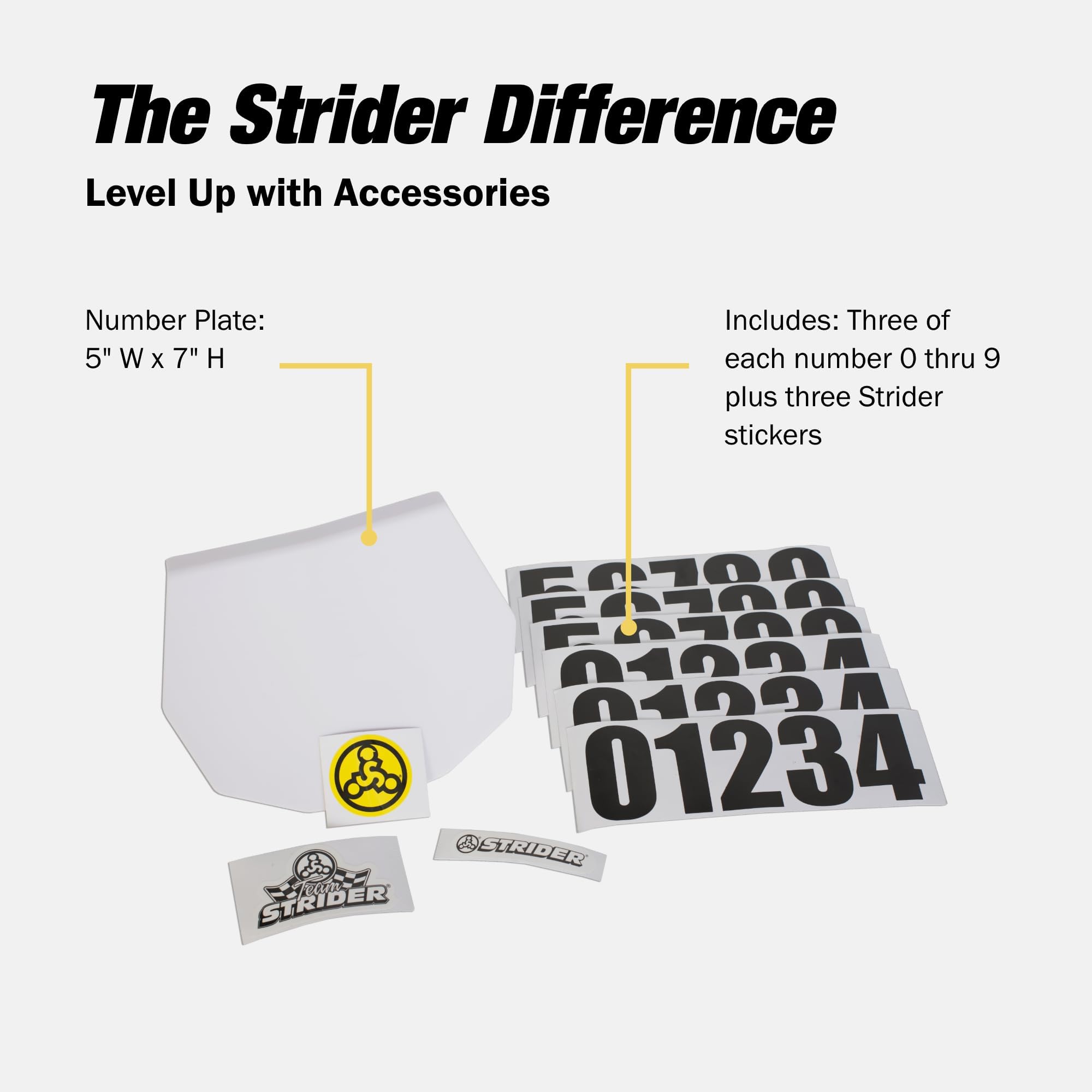 Amazon.com : Strider Number Plate - Easy to Attach & Fully